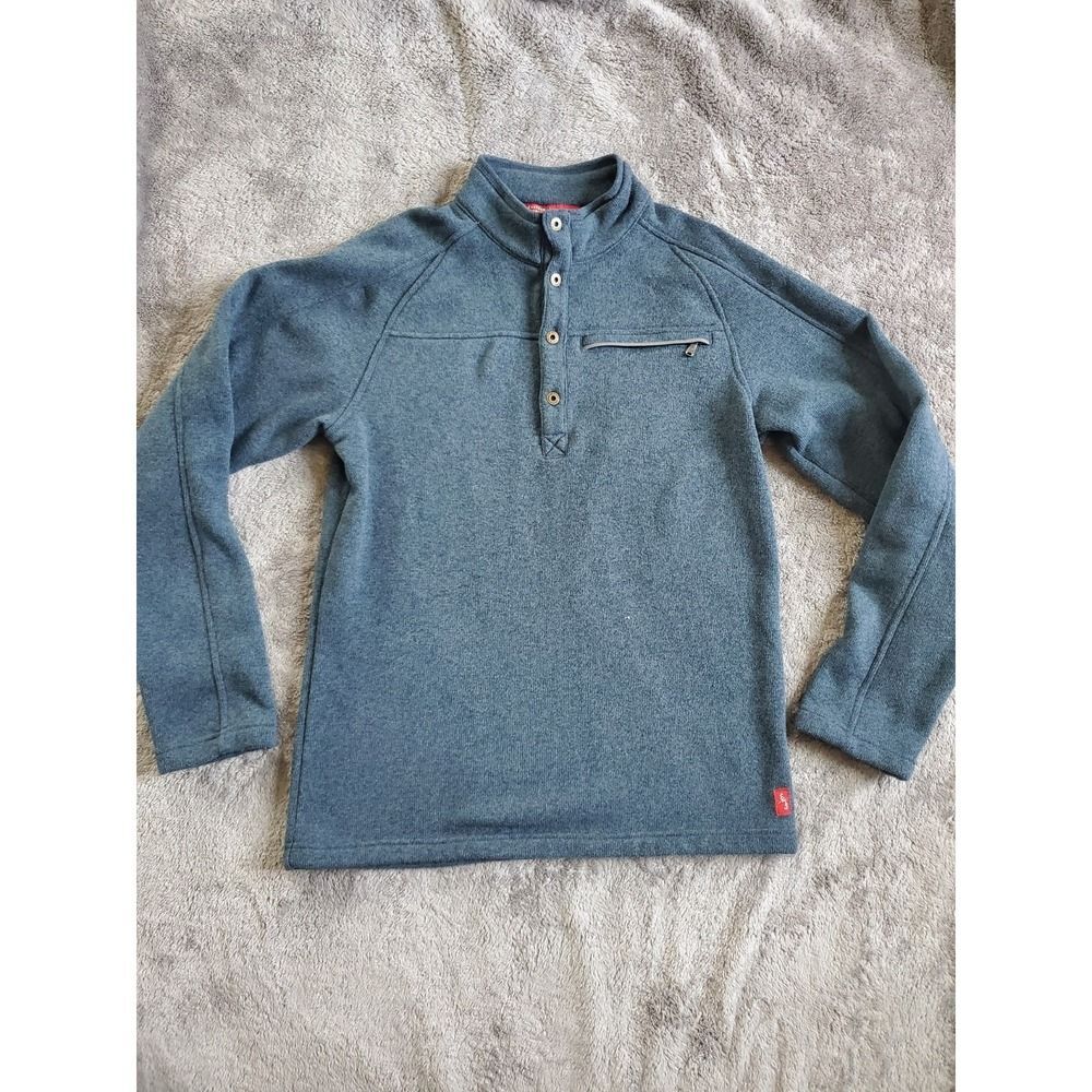 Mens EMS Eastern Mountain Sports Snap Polyester Fleece Line Pullover Navy M
